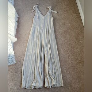 Free People single-strap romper/jumpsuit in shade oatmeal